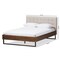 Baxton Studio Mitchell Wood Beige Dark Metal Queen Size Platform Bed 136-7353 - alternate 6